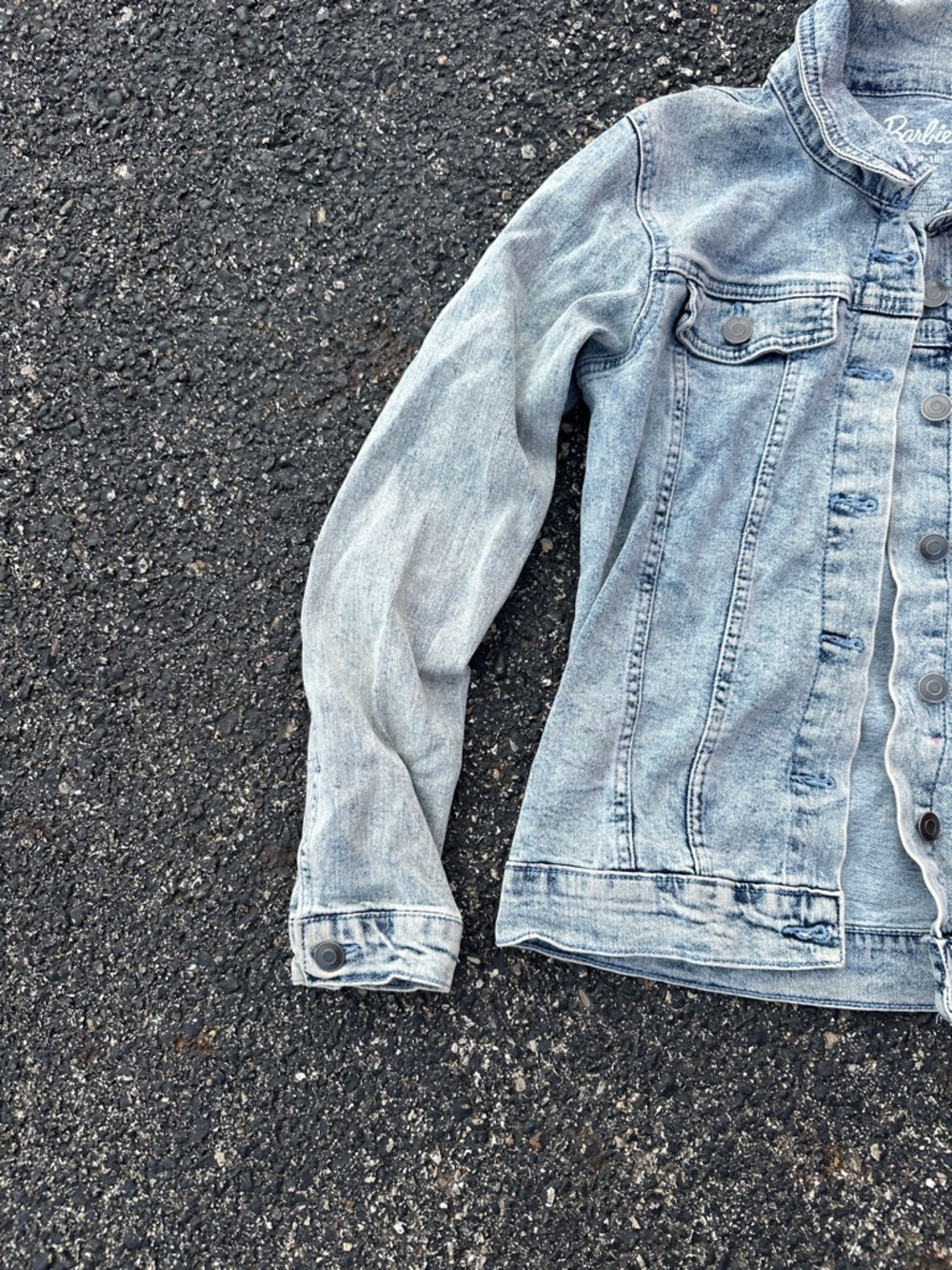 Barbie Light Blue Denim Jacket with Pink Logo - Picture 5 of 9
